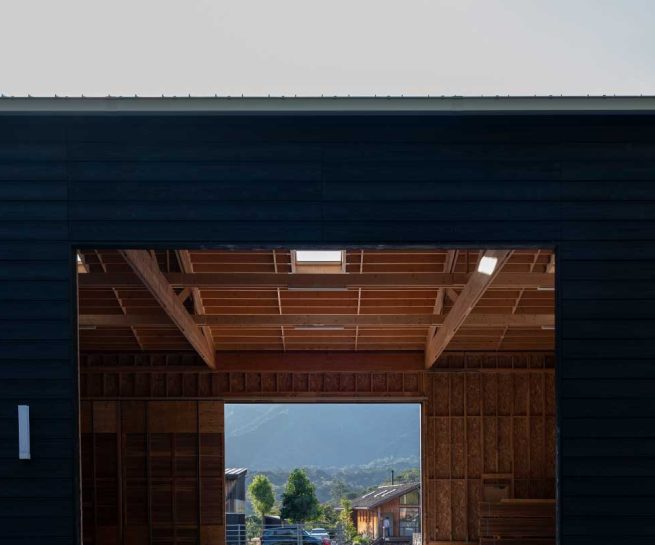 Barn clad in Studio Tsukuru yakisugi charred cedar cladding