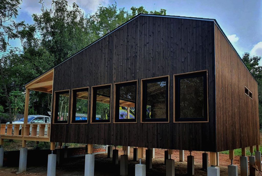 Thailand House featuring yakisugi charred Japanese cedar cladding