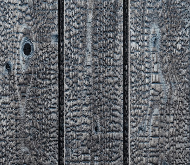 Hakuu Yakisugi charred timber cladding texture