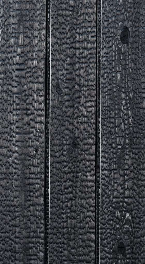 Hakuu Yakisugi charred timber cladding texture