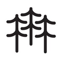 Icon representing sustainably sourced timber used for Yakisugi a.k.a Shousugiban cedar cladding.